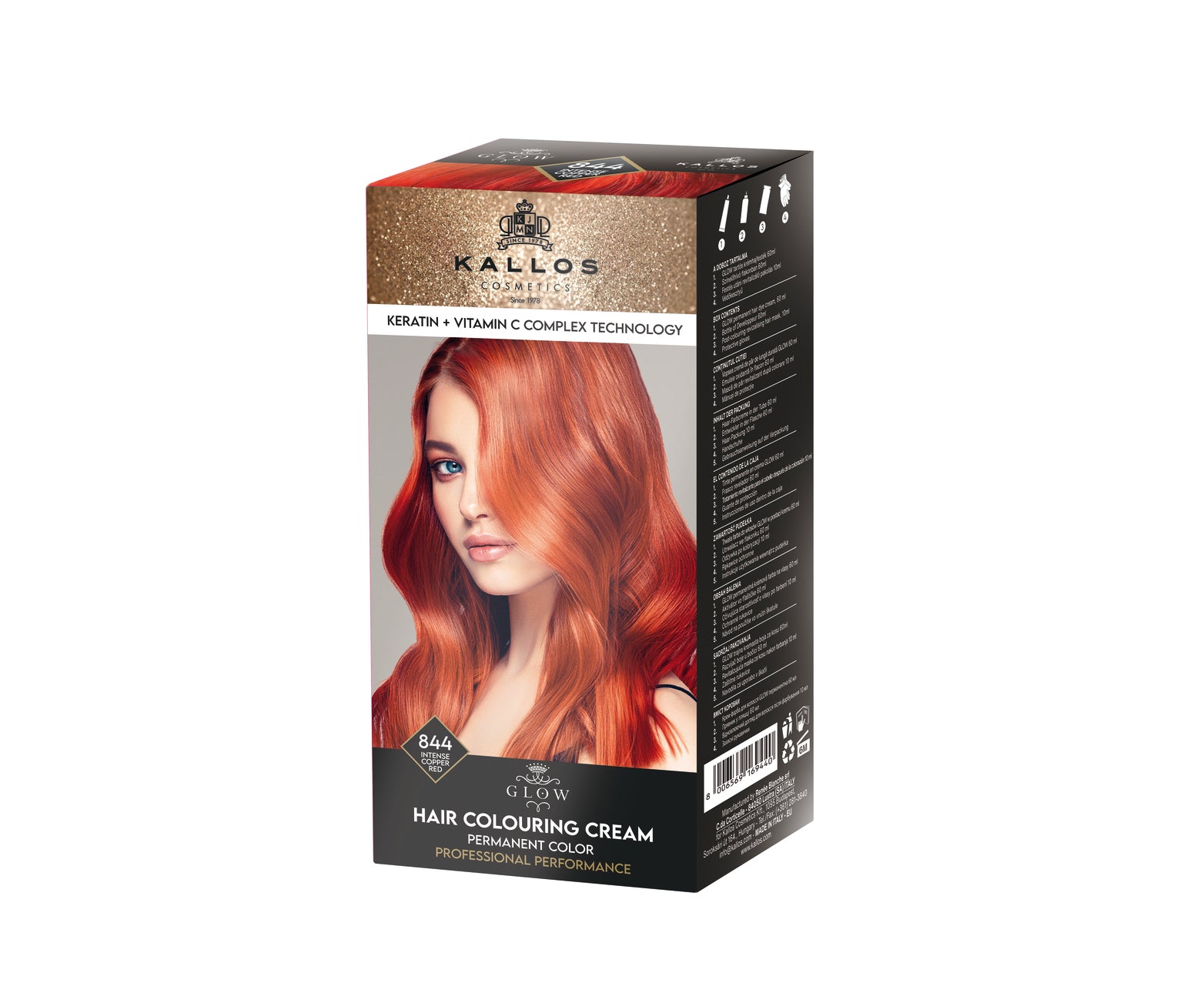 Glow Long Lasting Cream Hair Color 844 – Kallos Cosmetics