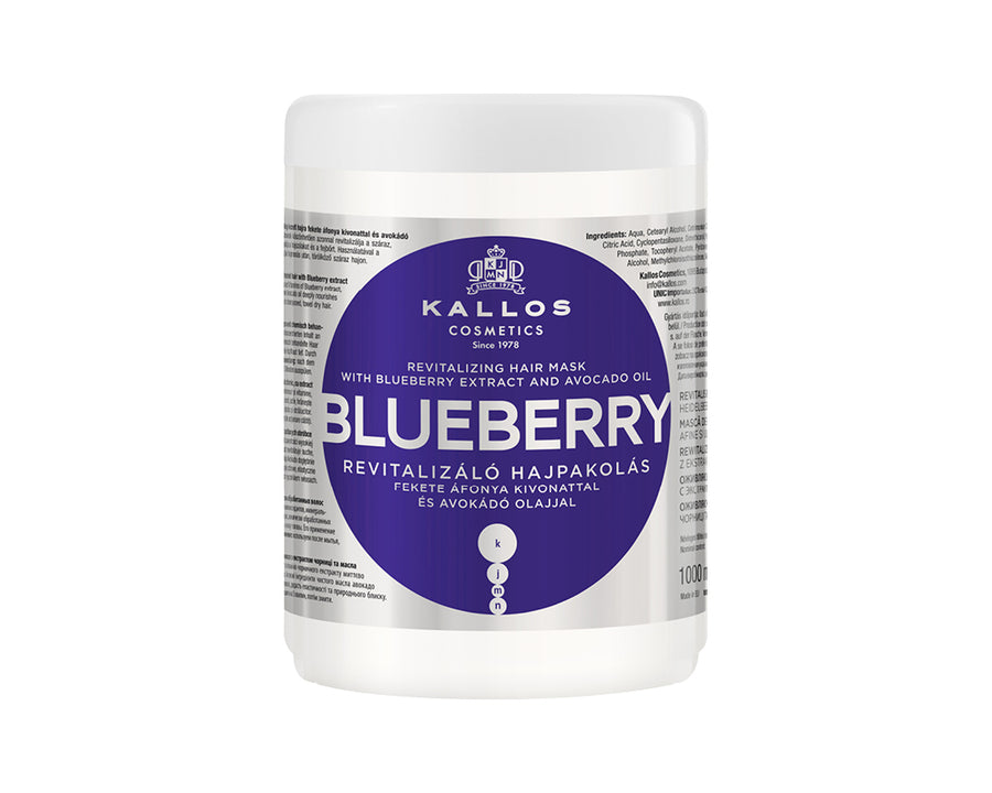 KJMN Blueberry Revitalising mask for dry, damaged, chemically treated hair, with Blueberry extract and Avocado oil