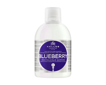 KJMN Blueberry Revitalizing Shampoo for dry, damaged, chemically treated hair with blueberry extract and avocado oil